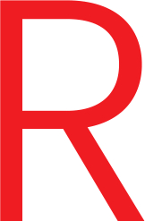 A red letter r with the letters r and r